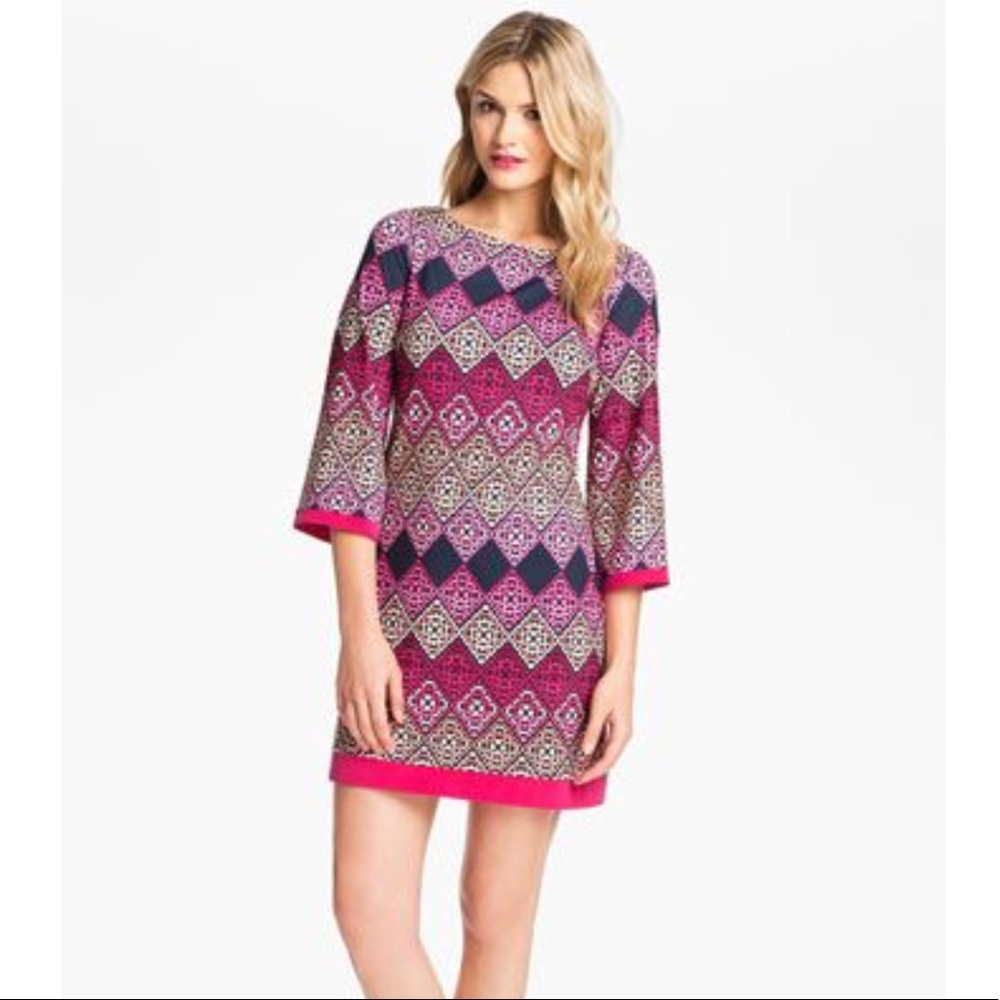 Eliza J Diamond Print Jersey Shift Dress Size 2